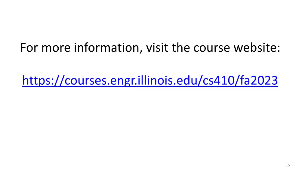 for more information visit the course website