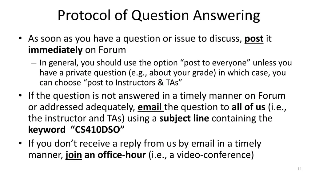 protocol of question answering