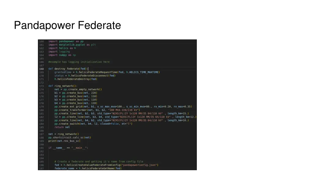 pandapower federate