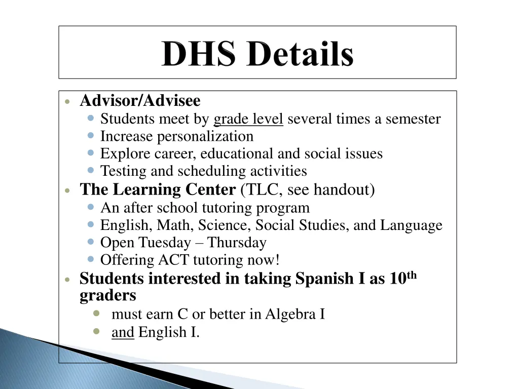 advisor advisee students meet by grade level