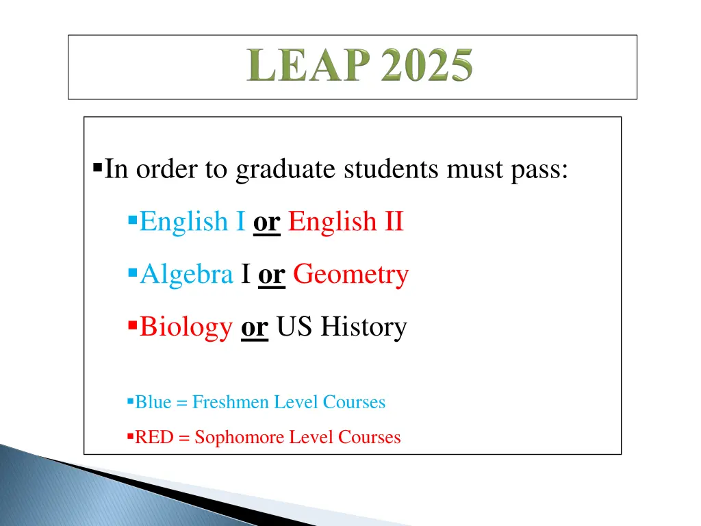 in order to graduate students must pass