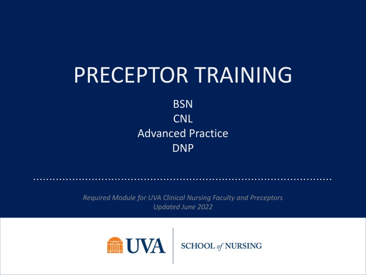 preceptor training