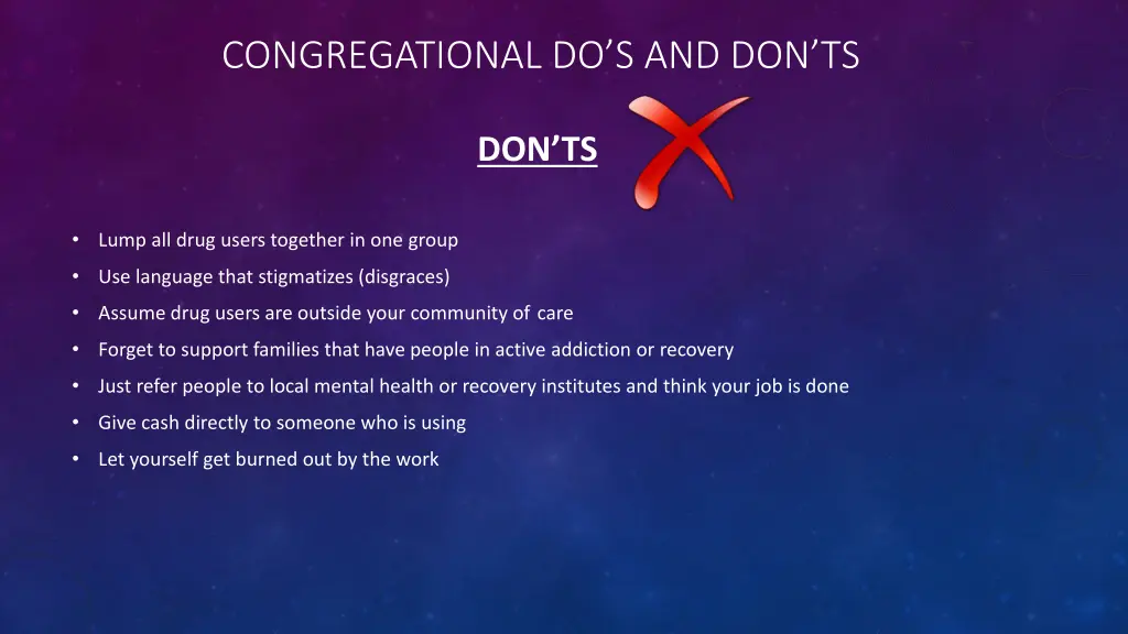 congregational do s and don ts 3