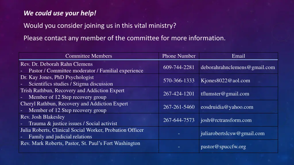 we could use your help