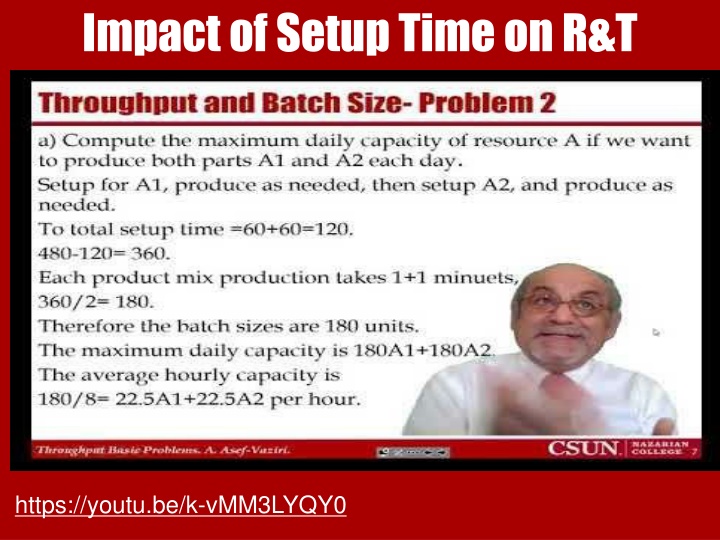 impact of setup time on r t