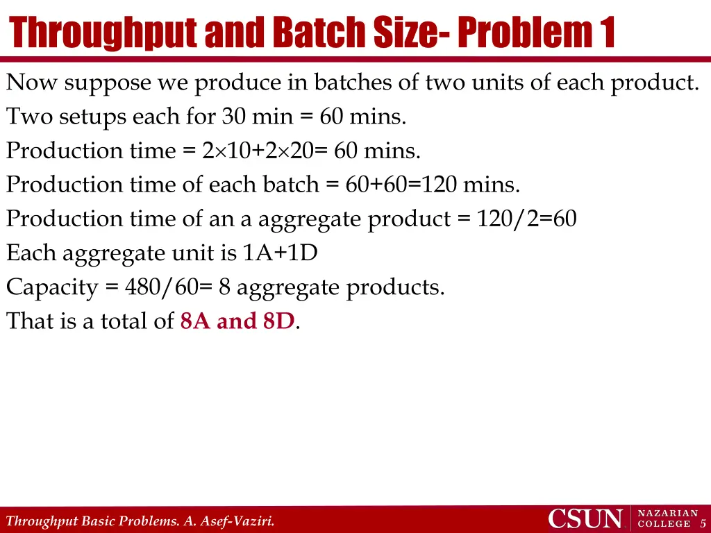 throughput and batch size problem 1