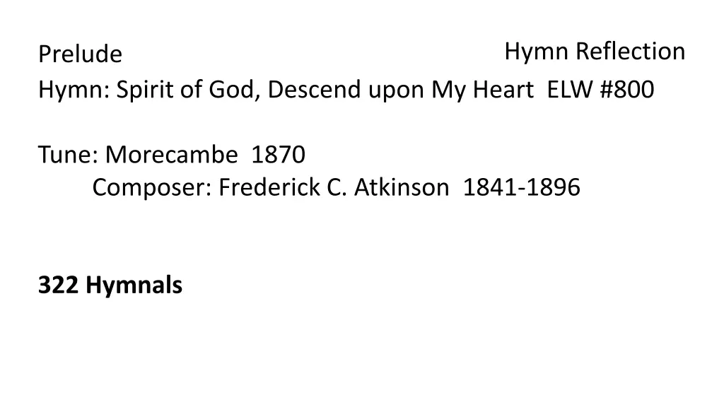 hymn reflection 1
