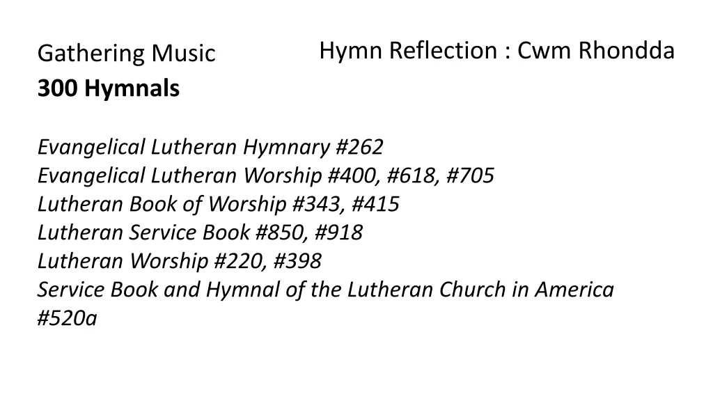 hymn reflection cwm rhondda