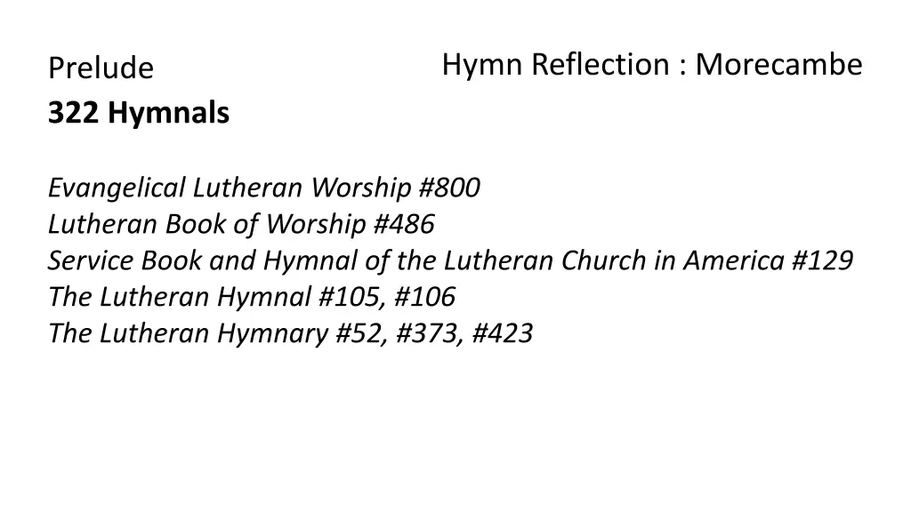 hymn reflection morecambe