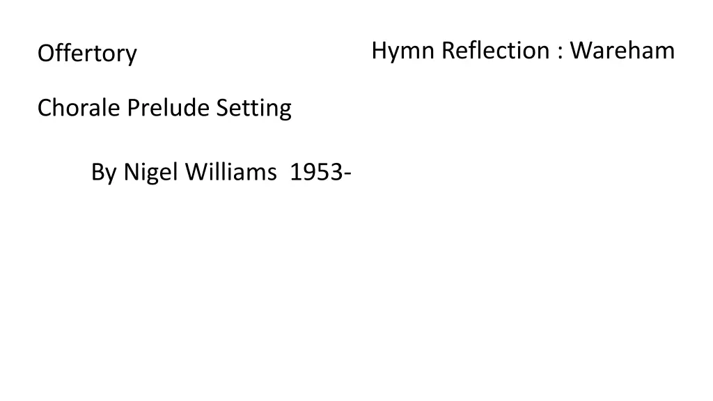 hymn reflection wareham 1