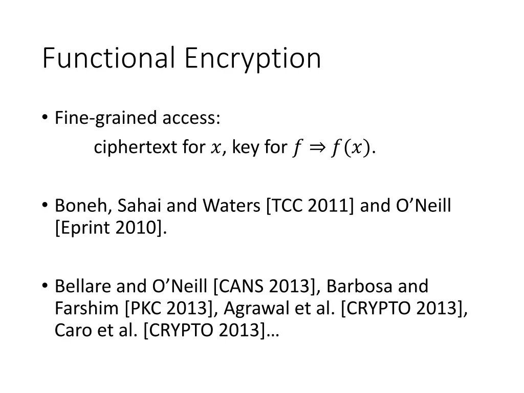 functional encryption