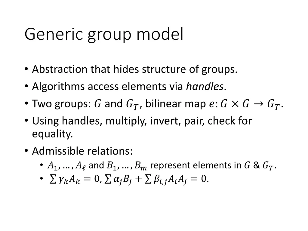 generic group model 1