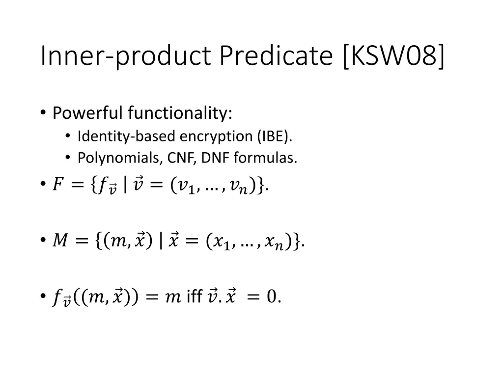 inner product predicate ksw08