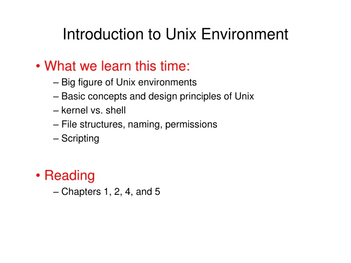 introduction to unix environment