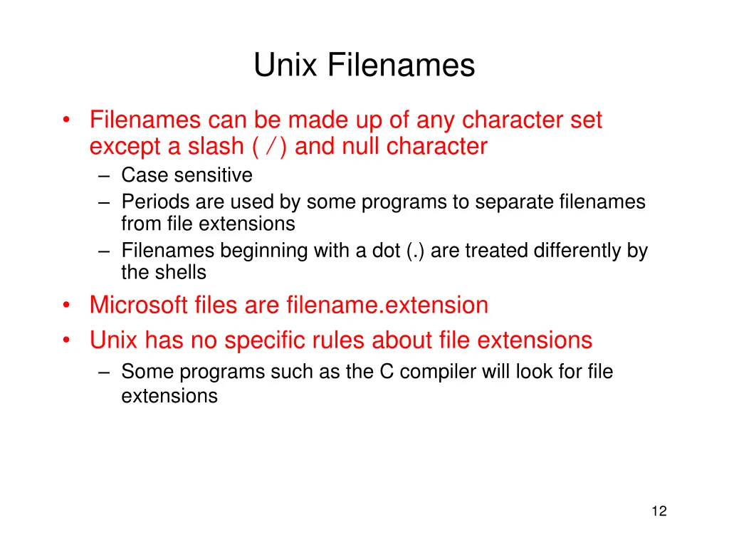 unix filenames