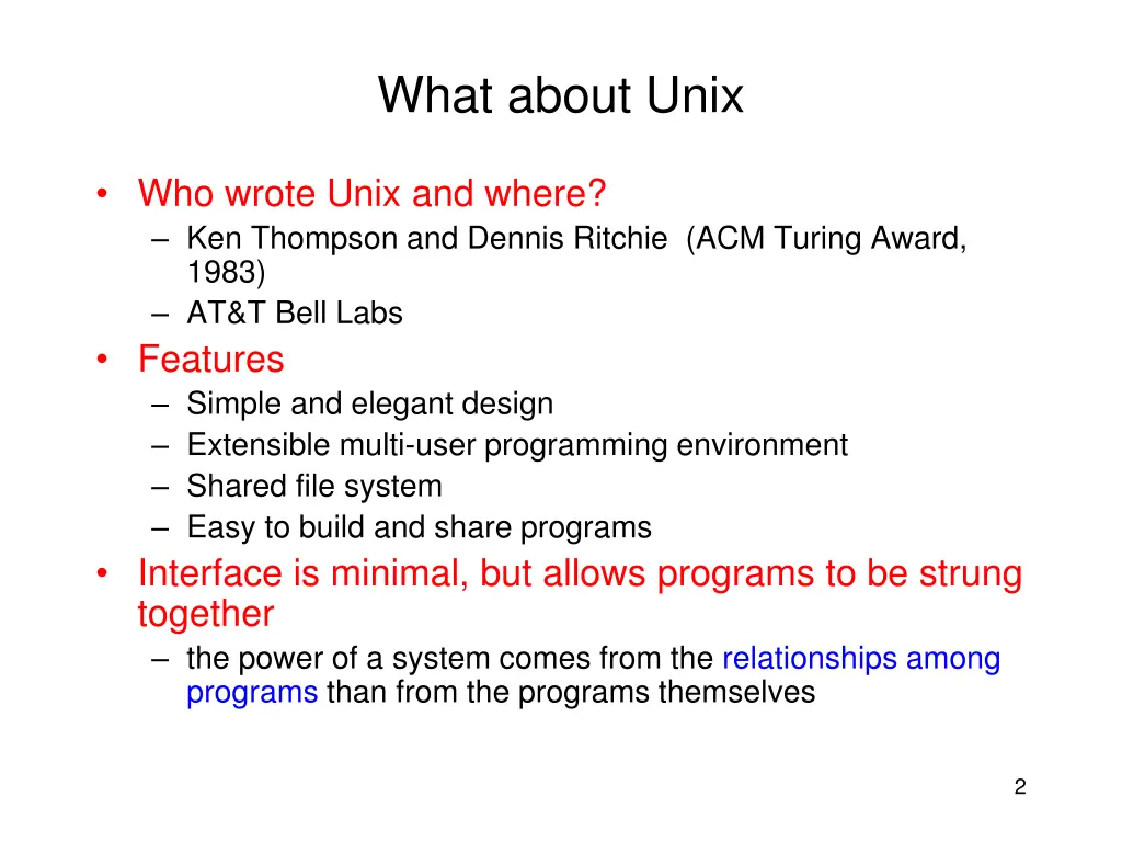 what about unix