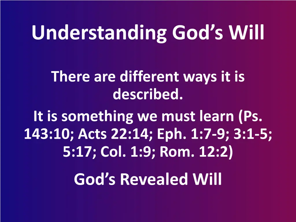 understanding god s will 1