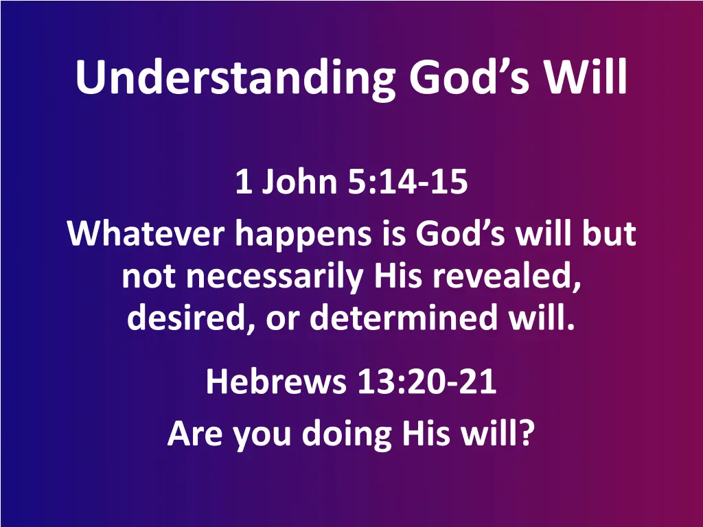 understanding god s will 5