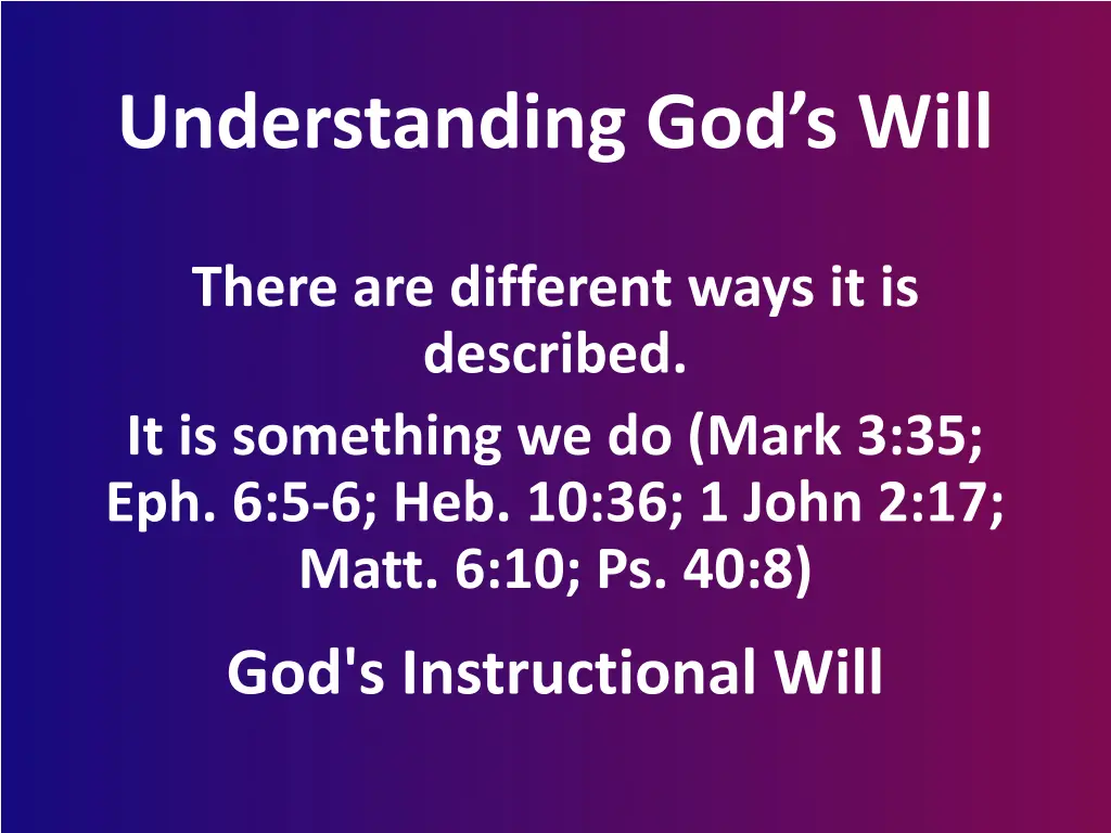 understanding god s will