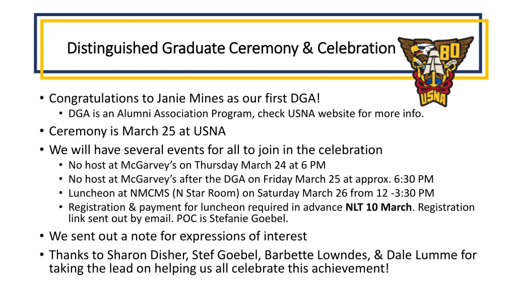 distinguished graduate ceremony celebration