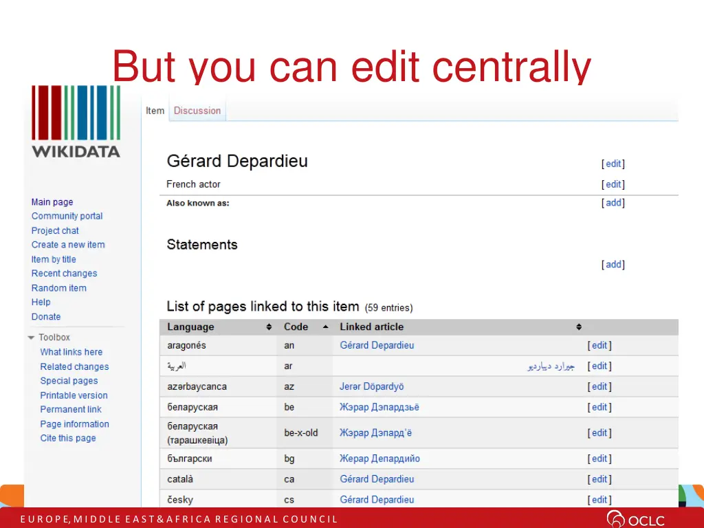 but you can edit centrally