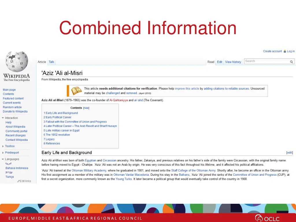 combined information 1