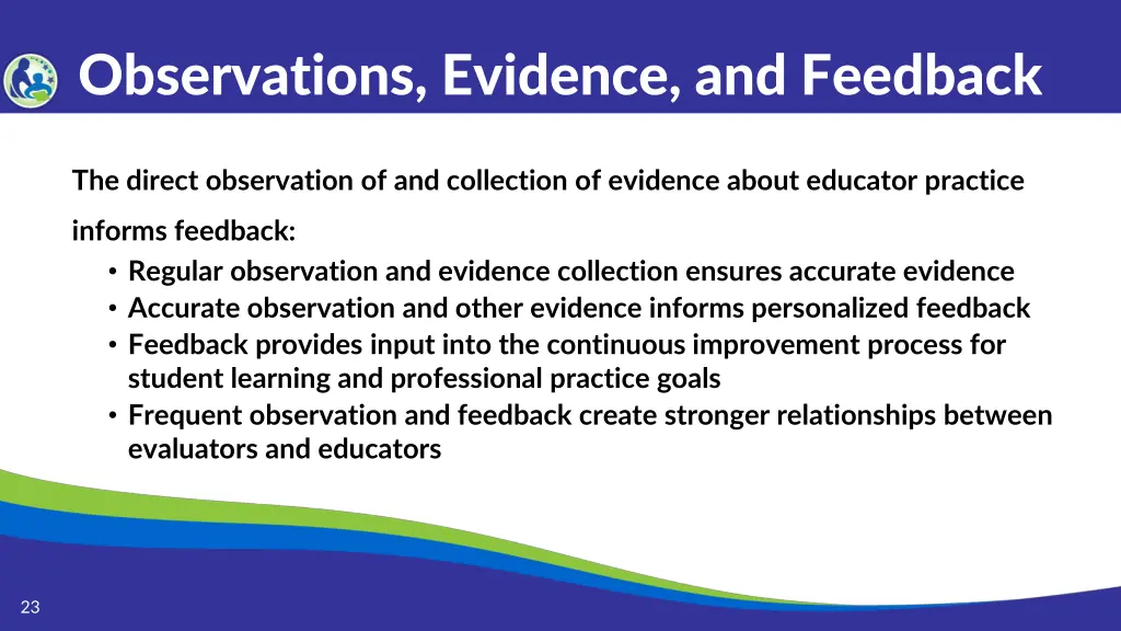 observations evidence and feedback