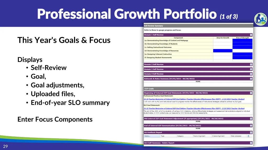 professional growth portfolio professional growth