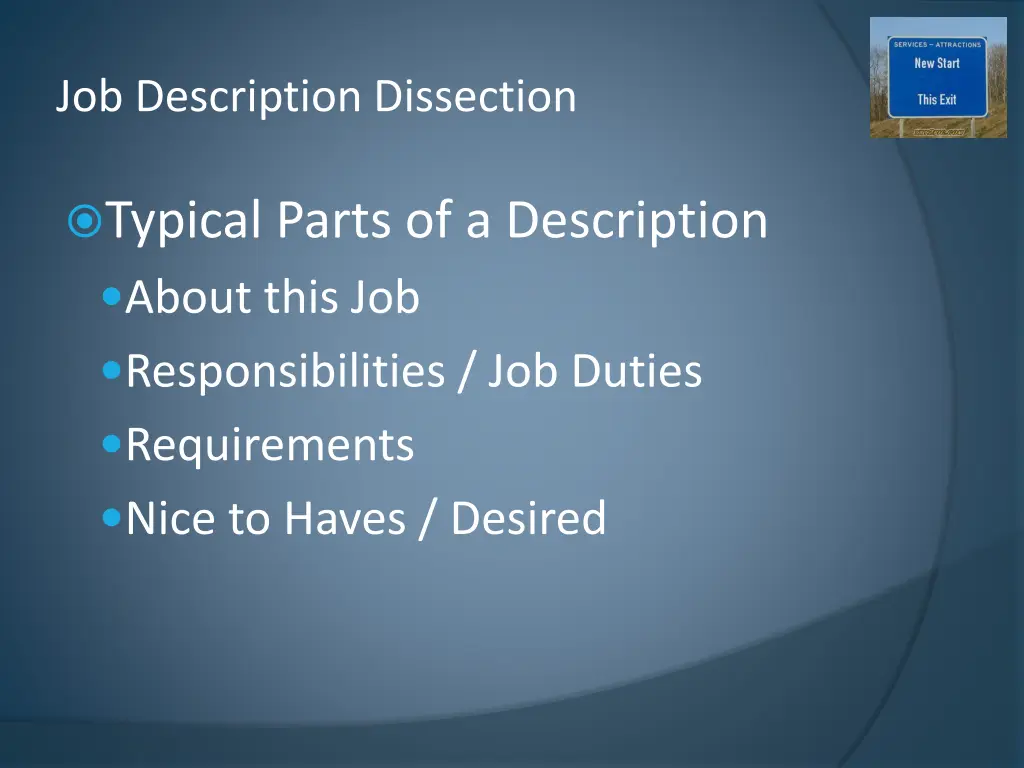 job description dissection 1
