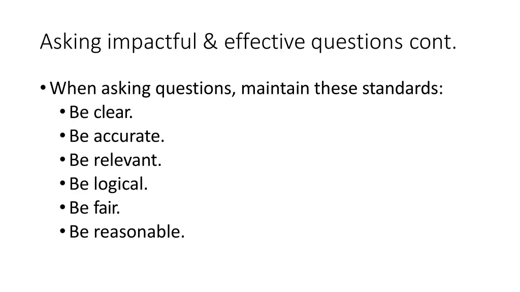 asking impactful effective questions cont