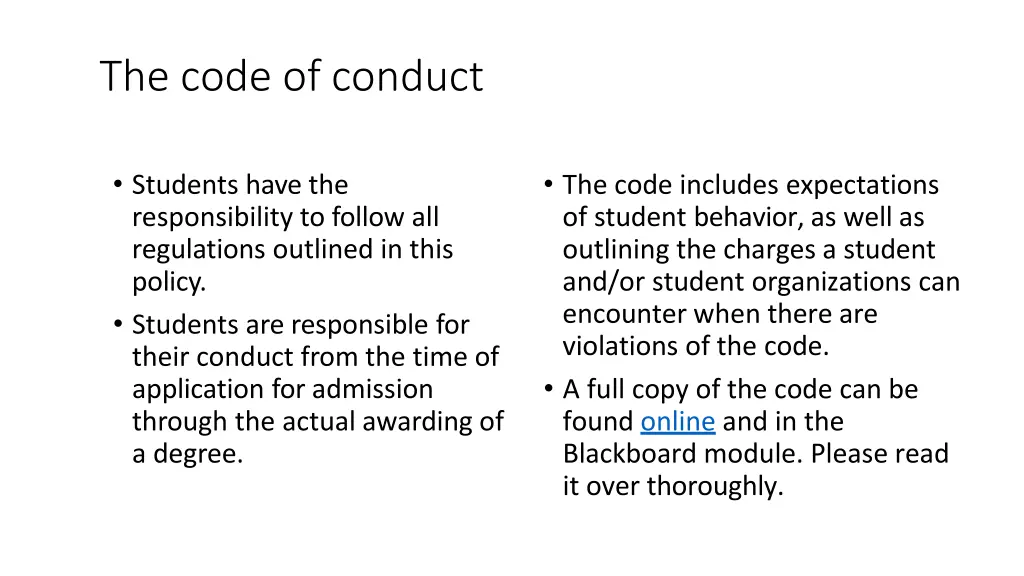 the code of conduct