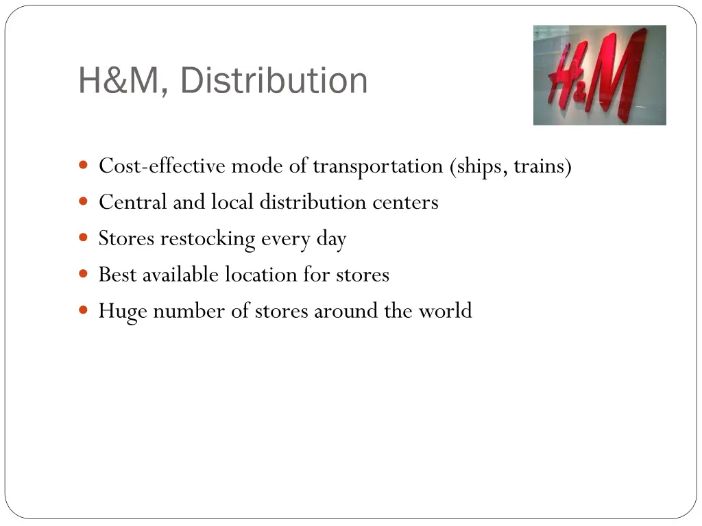 h m distribution