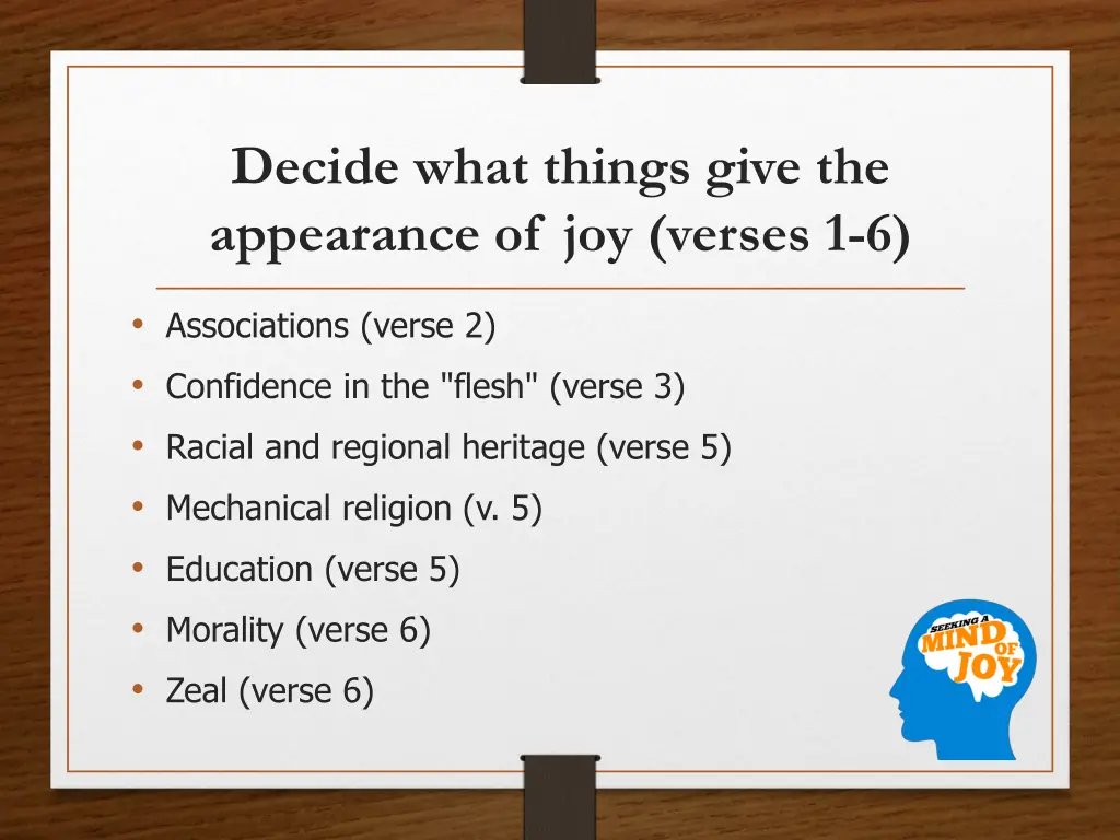 decide what things give the appearance
