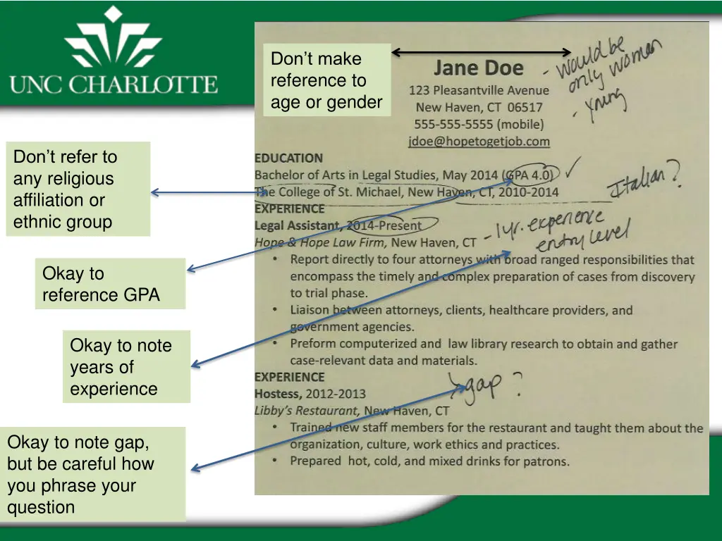 don t make reference to age or gender