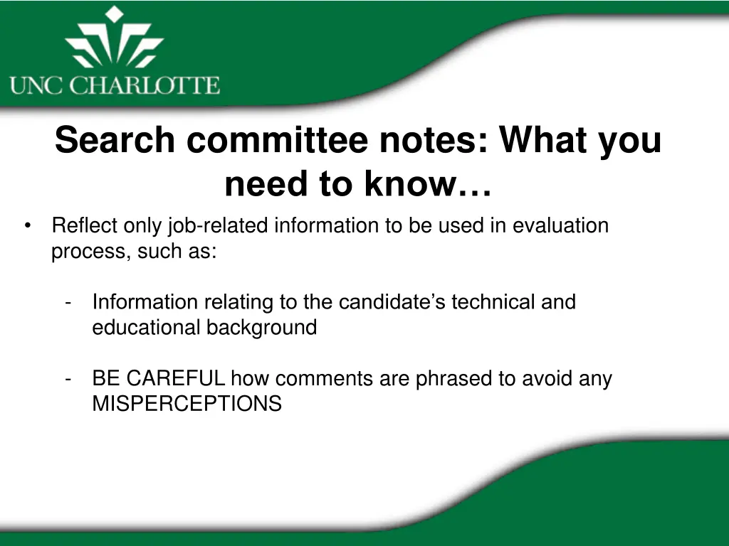 search committee notes what you need to know