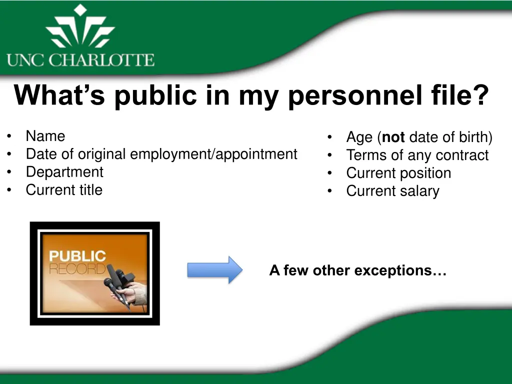 what s public in my personnel file