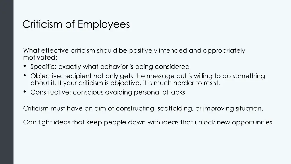 criticism of employees