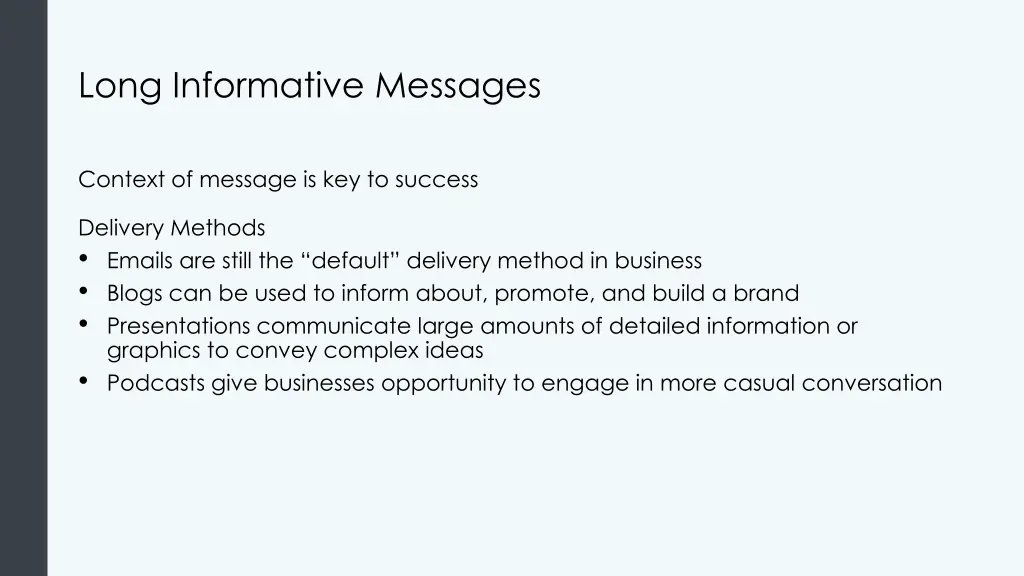long informative messages