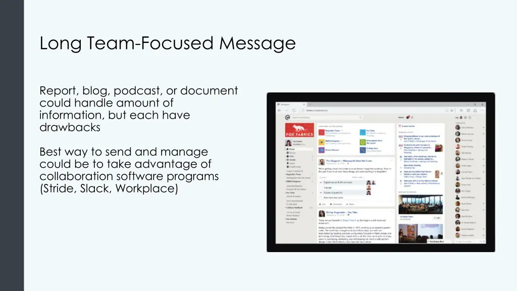 long team focused message
