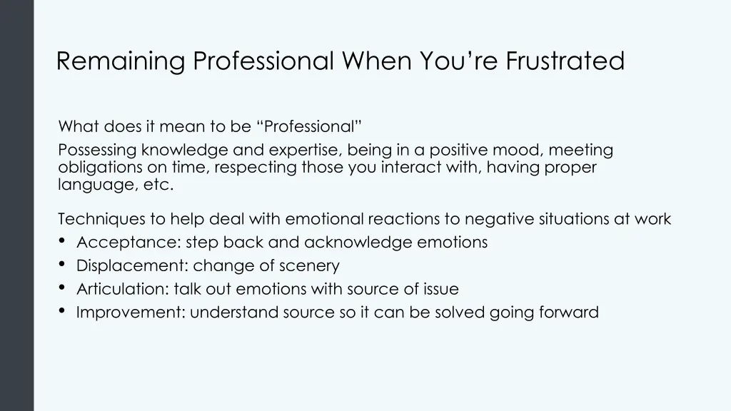 remaining professional when you re frustrated