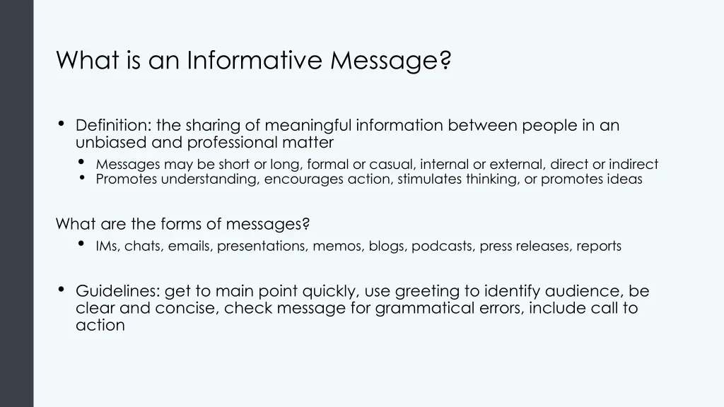 what is an informative message