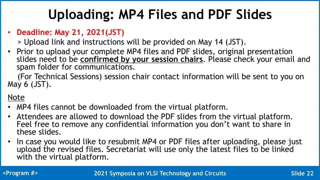 uploading mp4 files and pdf slides