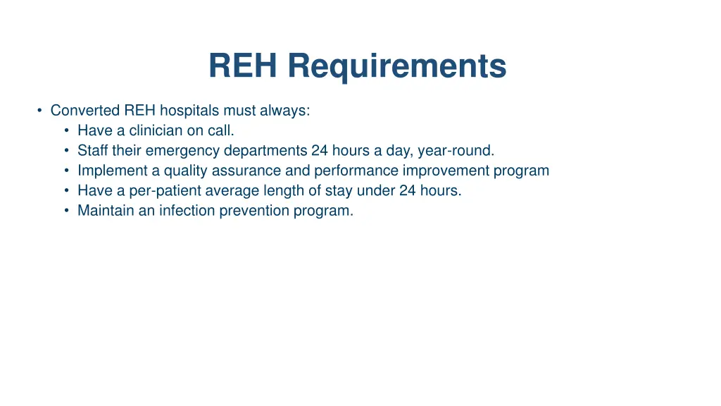 reh requirements