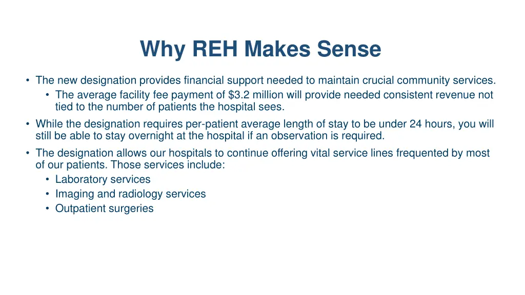 why reh makes sense