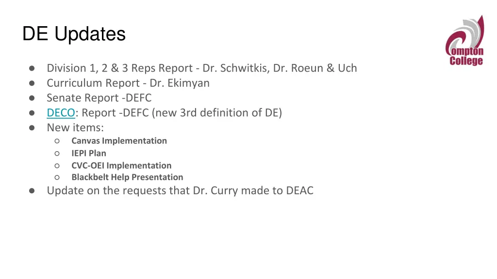 de updates