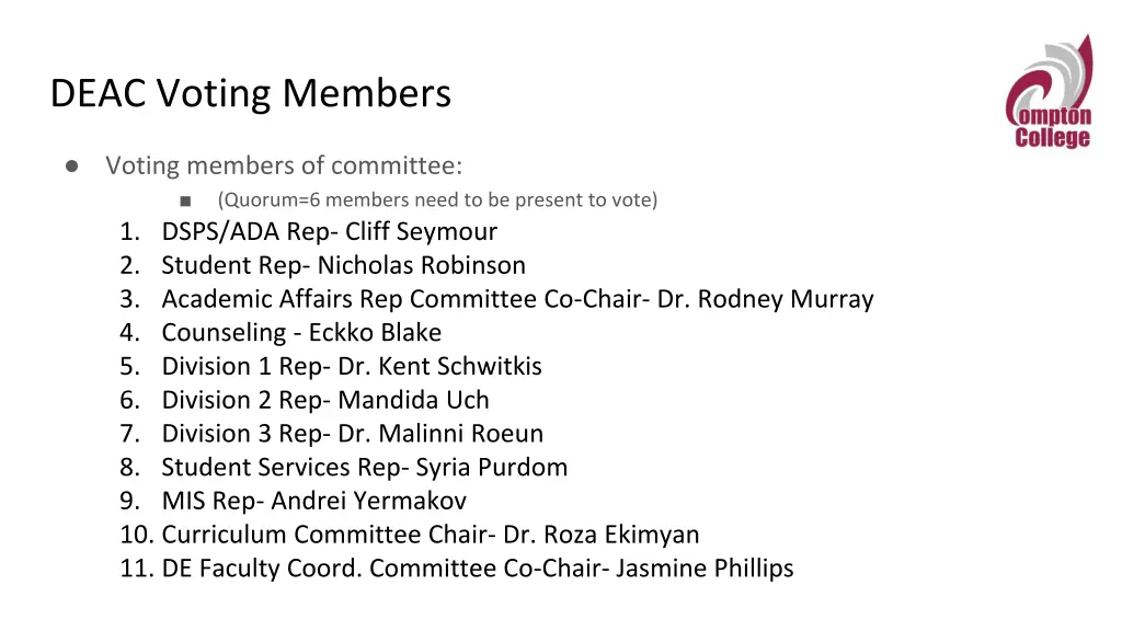 deac voting members