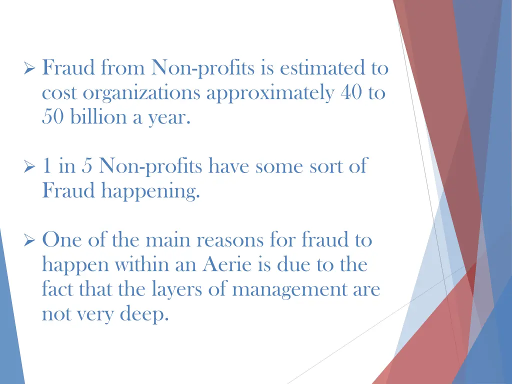 fraud from non profits is estimated to cost