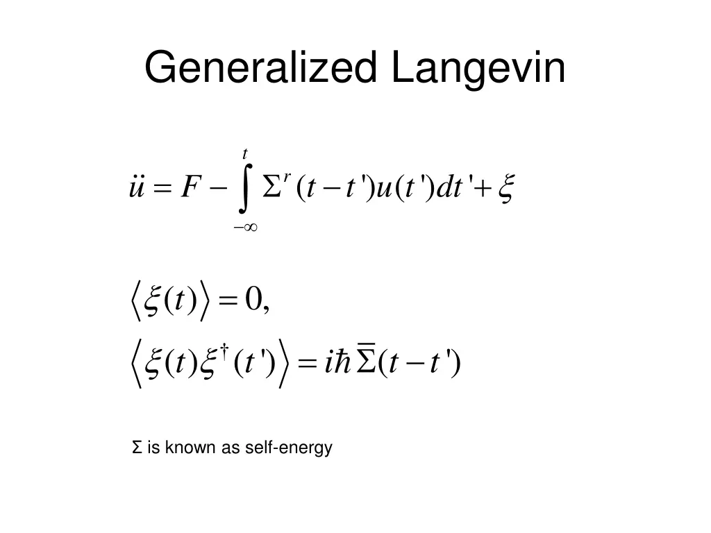 generalized langevin