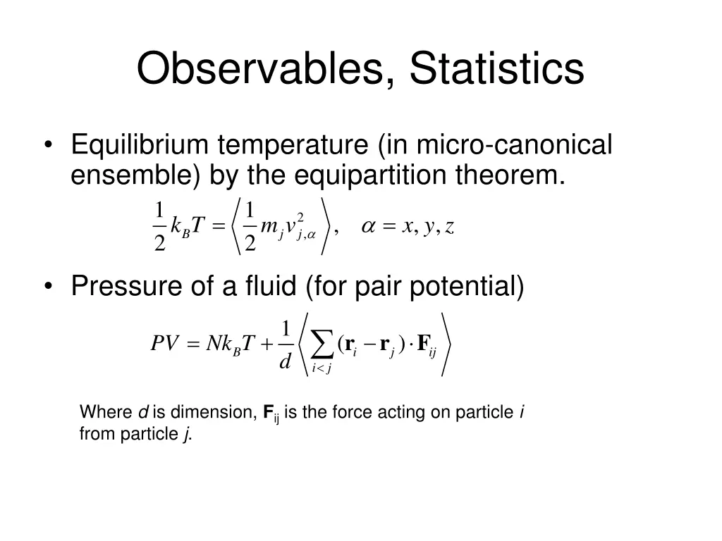 observables statistics