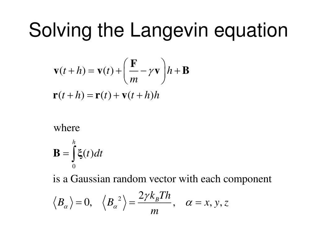 solving the langevin equation